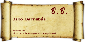 Bibó Barnabás névjegykártya